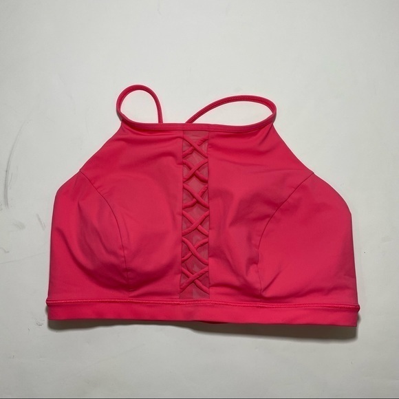 LULULEMON BIKINI SHORELINE TOPSalmon Pink High Neck Halter